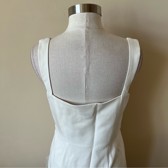 Saylor White Caylin Feather trim midi Dress 13640 - Picture 10 of 15